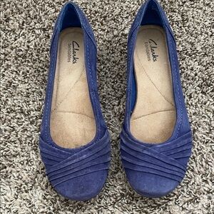 Clarks Women's Royal Blue Suede Loafers